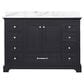 Lexora Home Dukes 48" Single Bathroom Vanity in Espresso with 2 cm White Carrara Marble Top and Rectangular Sink, , large