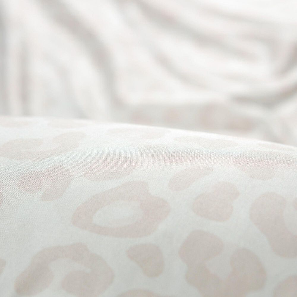 Leopard Print 3-Piece King Duvet Cover Set in Cream, , large