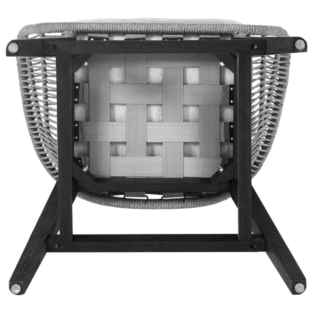 Armen Living Tutti Frutti Patio Counter Height Bar Stool with Light Gray Cushion in Black, , large