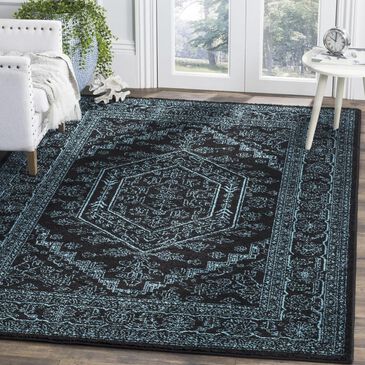 Safavieh Adirondack ADR108K 8" x 10" Black and Teal Area Rug, , large