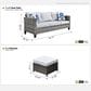 HOMLUX 3-Piece Modular Outdoor Sofa Set with Two Ottomans in Gray, , large