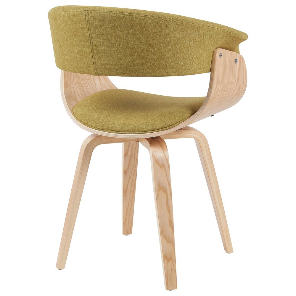 Armen Living Summer Arm Chair with Green Upholstery in Oak, , large