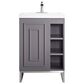 James Martin Vanities Alicante 24" Single Bathroom Vanity in Grey Smoke and Brushed Nickel with 5 cm White Glossy Resin Top and Rectangular Sink, , large
