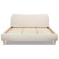 Jennifer Taylor Home Roman King Platform Bed with Oatmeal Light Beige Upholstered in Natural Whitewashed, , large