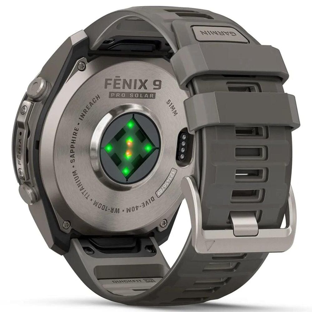 Garmin fenix 9 Pro inReach Solar Smartwatch 51mm Titanium with Pebble Gray and Silver Gray Silicone Band, , large