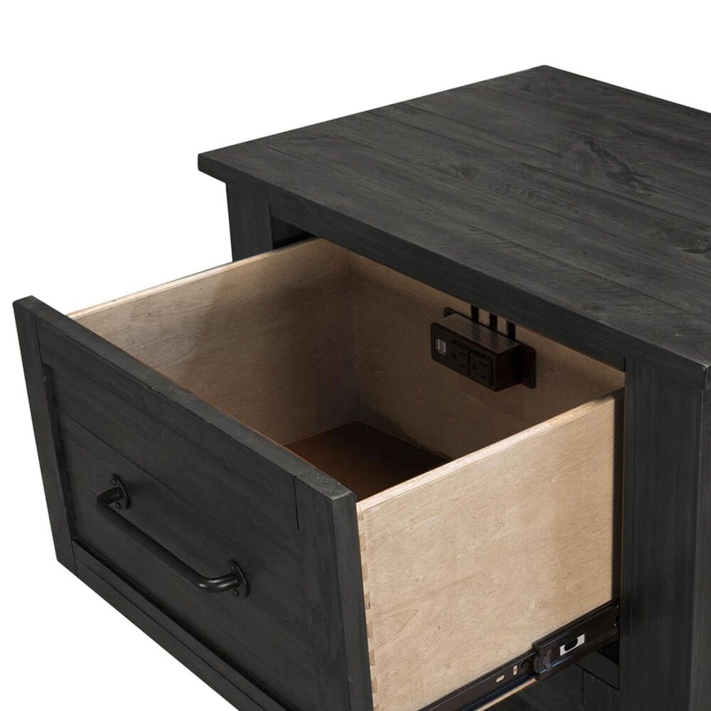 AAmerica Sun Valley 2 Drawer Nightstand with USB in Charcoal