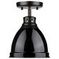 Golden Lighting Duncan Flush Mount in Matte Black and Glossy Black, , large