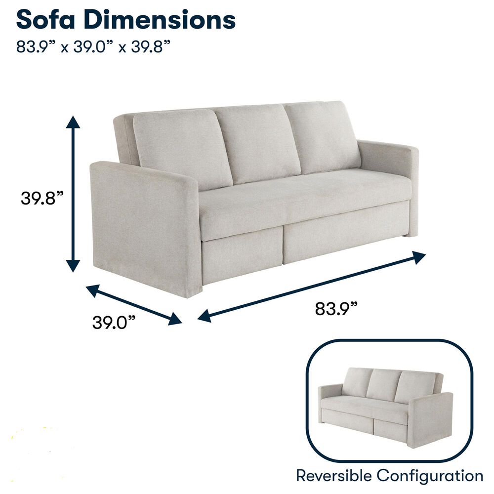 Lifestyle Solutions Mia Convertible Sofa in Ivory, , large