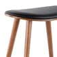 Lumisource Saddle Counter Stool with Black Cushion in Walnut and Black (Set of 2), , large