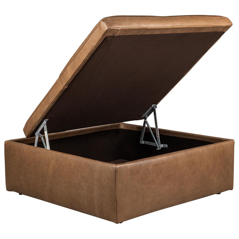 Jonathan Louis Accent Large Square Storage Ottoman in Harlow Desert Taupe, , large