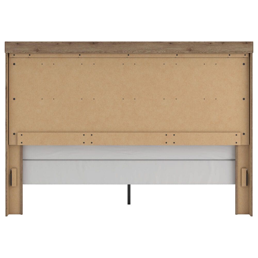 Ashley Oliandon 3 Piece King Bedroom Set in Light Brown with Panel Bed, Dresser and Nightstand, , large