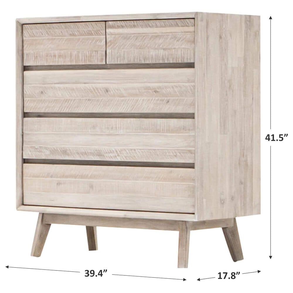 37B Gia 5 Drawer Chest in Gray Mix Distressed, , large