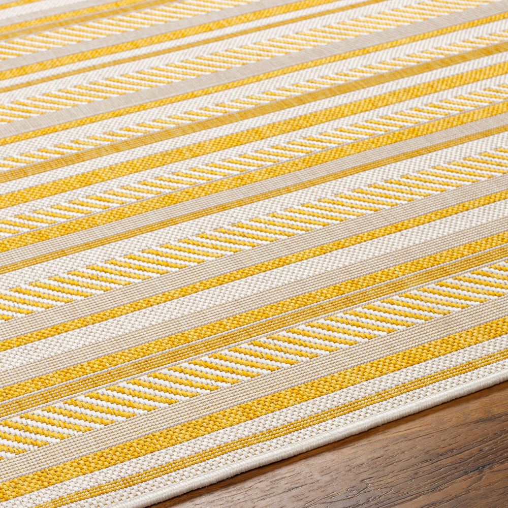 Surya Eagean EAG-2424 Mustard and Ivory 2&#39; x 2&#39;11&quot; Indoor/Outdoor Area Rug, , large