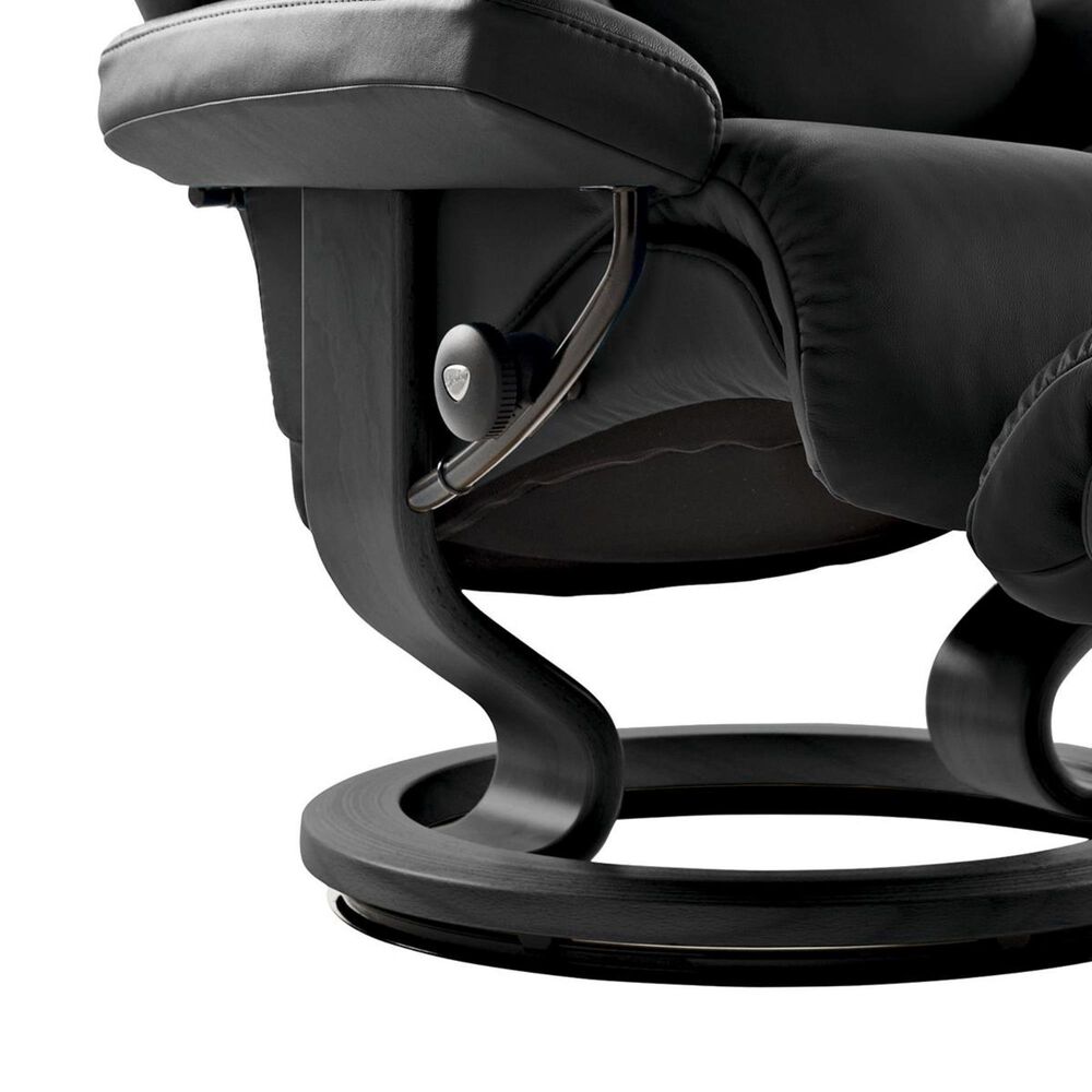 Stressless Magic Medium Chair and Ottoman in Paloma Black, , large