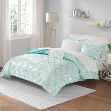 Hampton Park Lorna 8-Piece Full Comforter Set in Aqua, , large