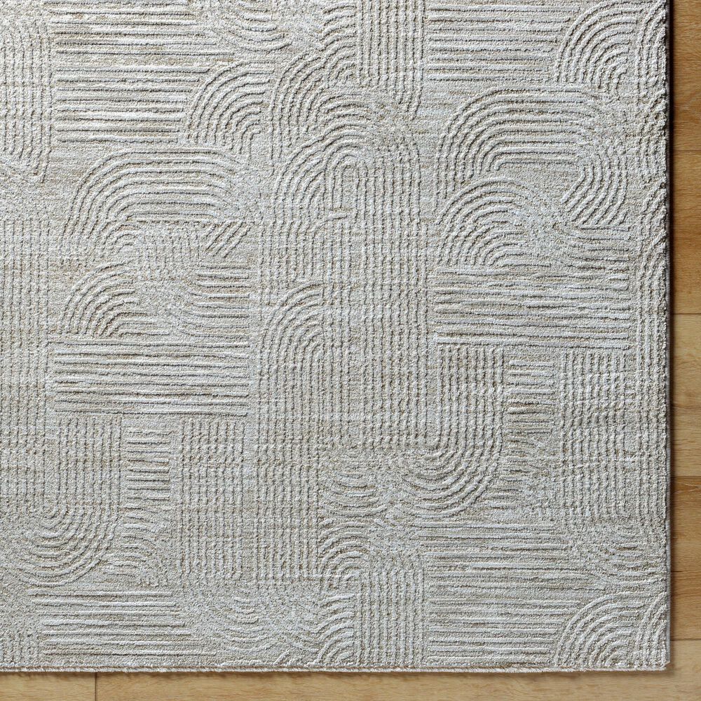 Surya Masterpiece MPC-2311 Medium Gray, Light Gray and Cream 2&#39; x 2&#39;11&quot; Area Rug, , large
