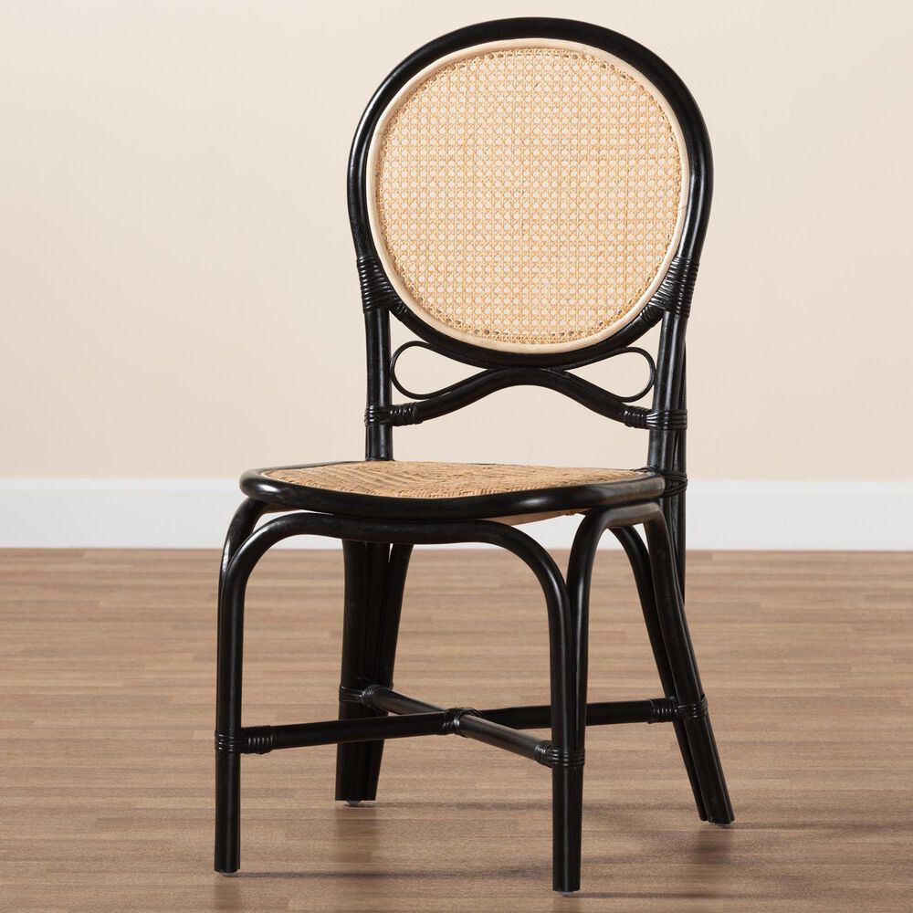 Baxton Studio Ayana Side Chair in Natural Brown and Black, , large