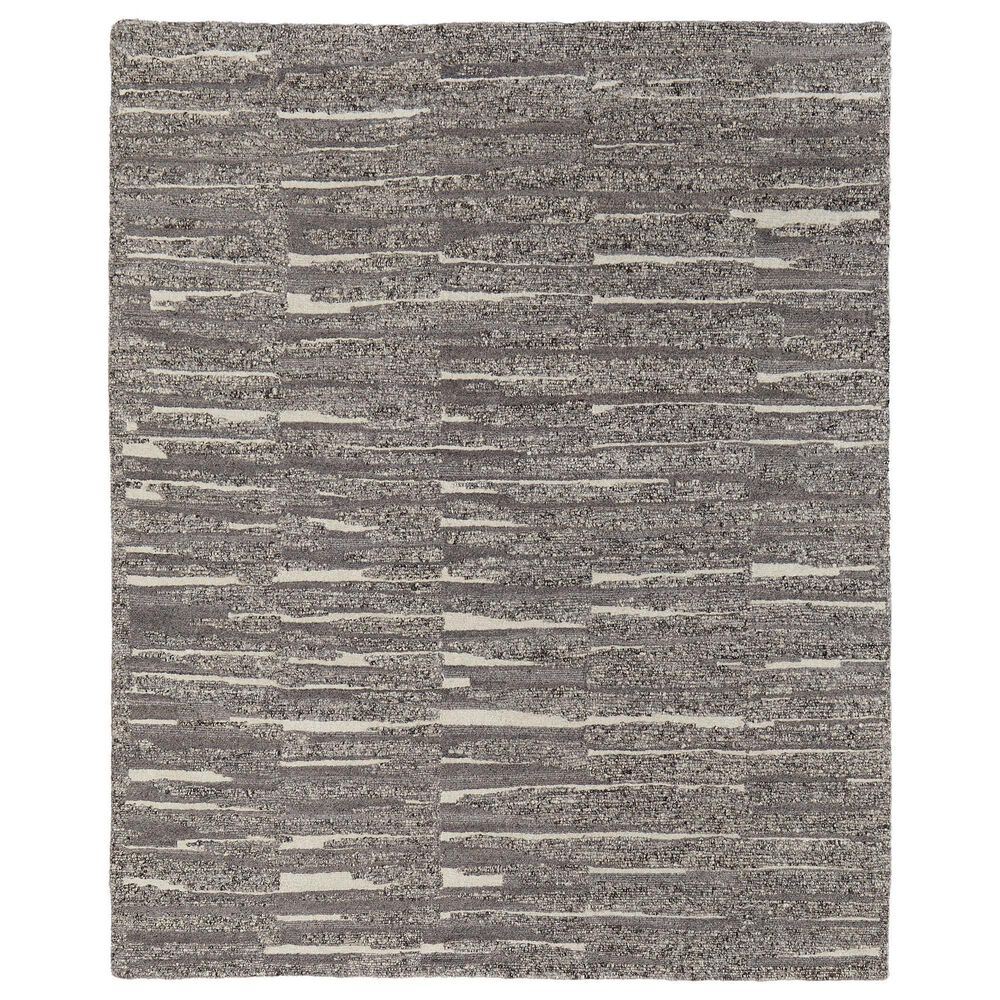 Feizy Navaro 5"6" x 8"6" Charcoal and Ivory Area Rug, , large