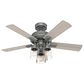 Hunter Hartland 44" Ceiling Fan with LED Lights in Matte Silver, , large