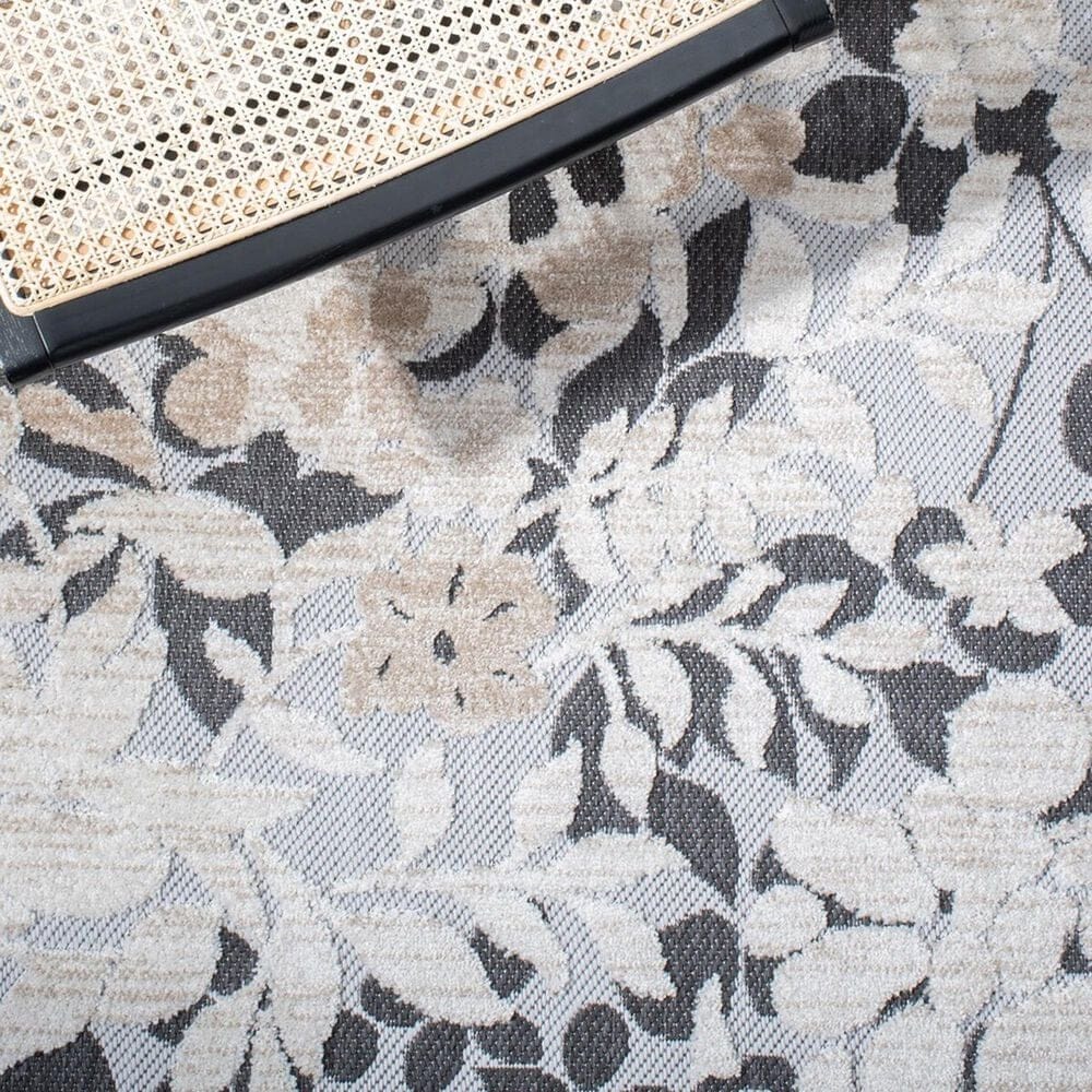 Safavieh Cabana CBN672A 5&#39;5&quot; x 7&#39;7&quot; Ivory and Charcoal Indoor/Outdoor Area Performance Rug, , large