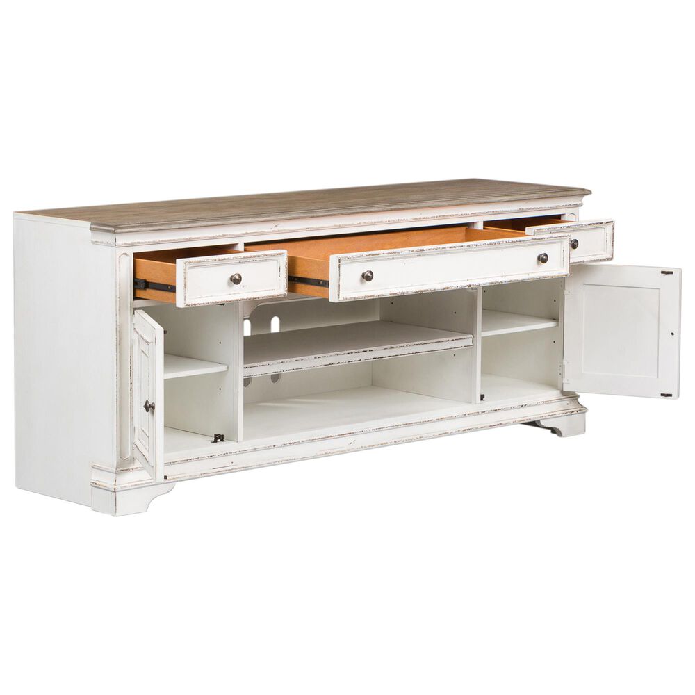 Liberty Magnolia Manor Entertainment Center in White with Antique Finish, , large