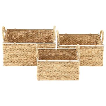 Maple and Jade Contemporary Storage Basket in Natural Tan (Set of 3), , large