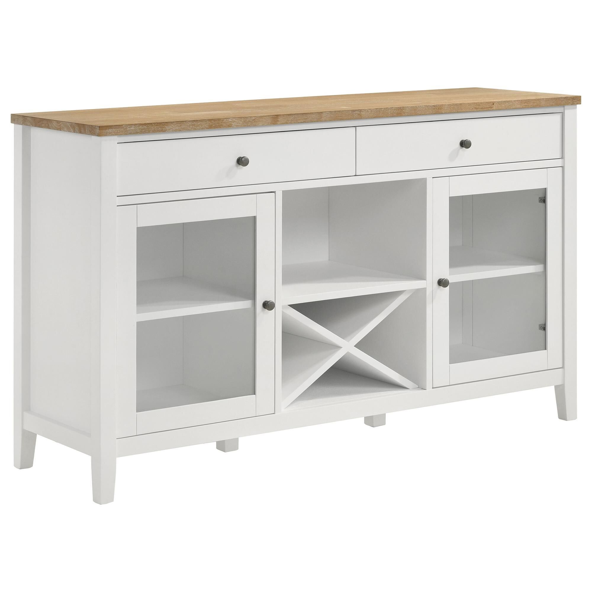 Pacific Landing Hollis 2 Door Dining Sideboard in Brown and White NFM