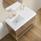 37B Mauri 42" Single Bathroom Vanity with Metal Base in Walnut Drift with High-Profile 4" White Composite Stone Top, , large