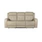 Flexsteel Grant Leather Match Power Reclining Sofa with Power Headrest in Bisque, , large