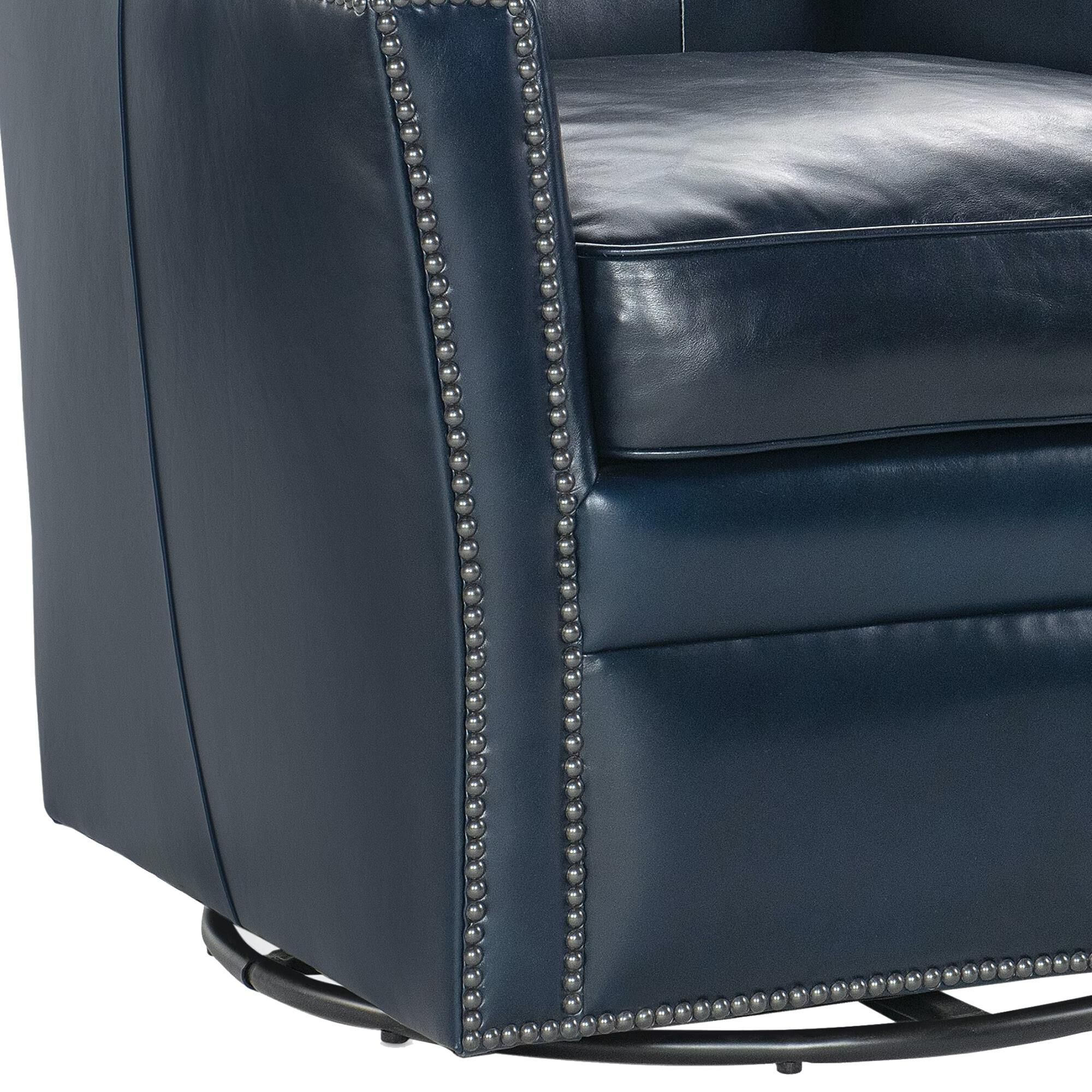Hooker Furniture Leather Swivel Chair in Empire State Hamptons NFM