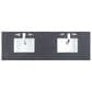 James Martin Vanities Brookfield 72" Double Bathroom Vanity in Bright White with 3 cm Charcoal Soapstone Quartz Top and Rectangle Sinks, , large