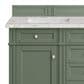James Martin Vanities Brittany 60" Double Bathroom Vanity in Smokey Celadon with 3 cm Eternal Jasmine Pearl Quartz Top and Rectangular Sinks, , large