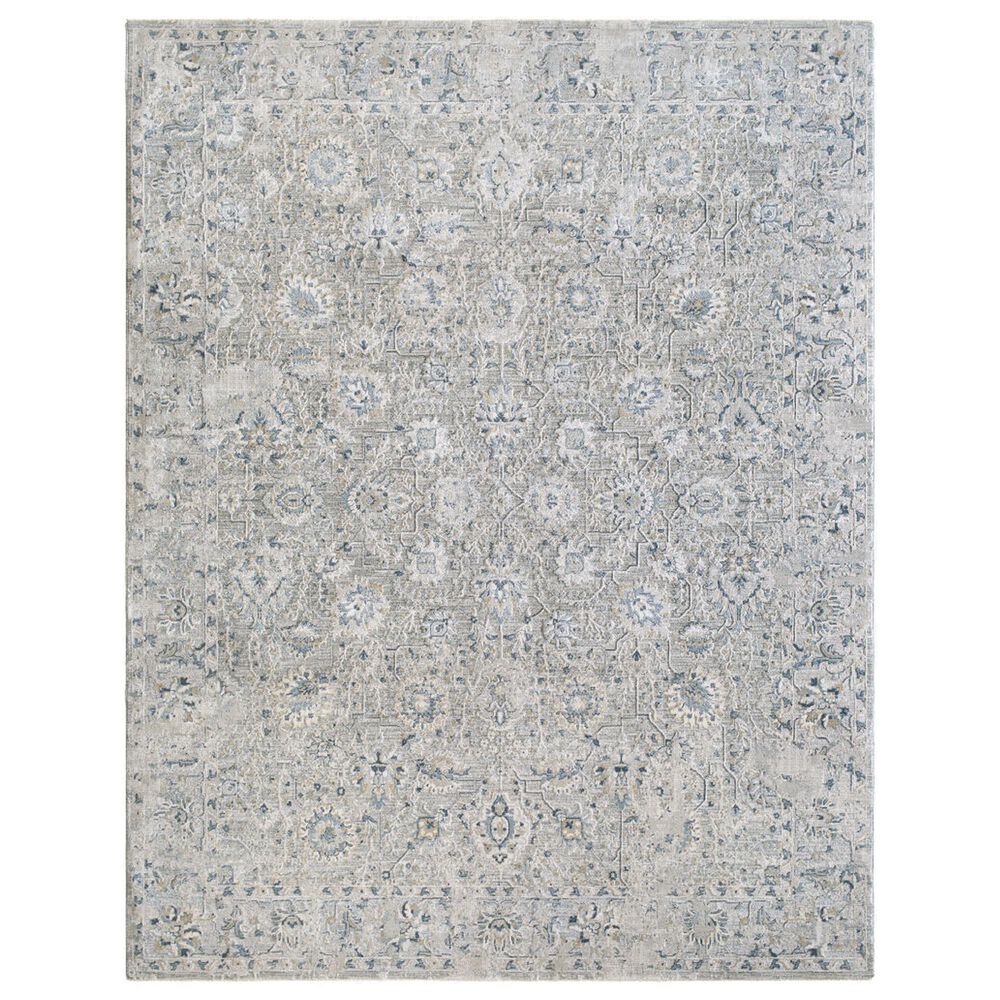 Surya Brunswick Light Gray, Charcoal, Cream, Dark Blue, Blue and Mustard 2"7" x 10" Runner, , large