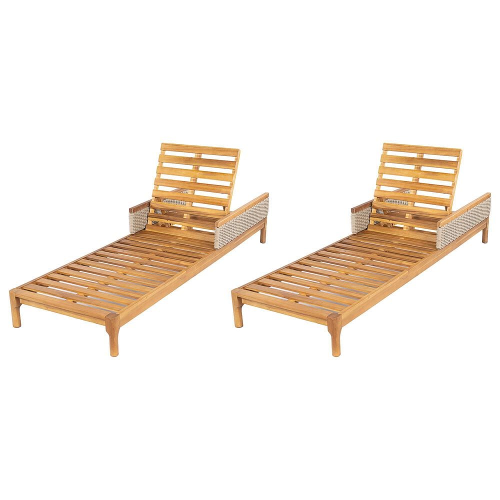 Hearth and Haven Outdoor Chaise Lounge in Beige (Set of 2), , large