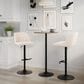 LumiSource Toriano Swivel Adjustable Bar Stool with Cream Noise Fabric Upholstery in Black (Set of 2), , large