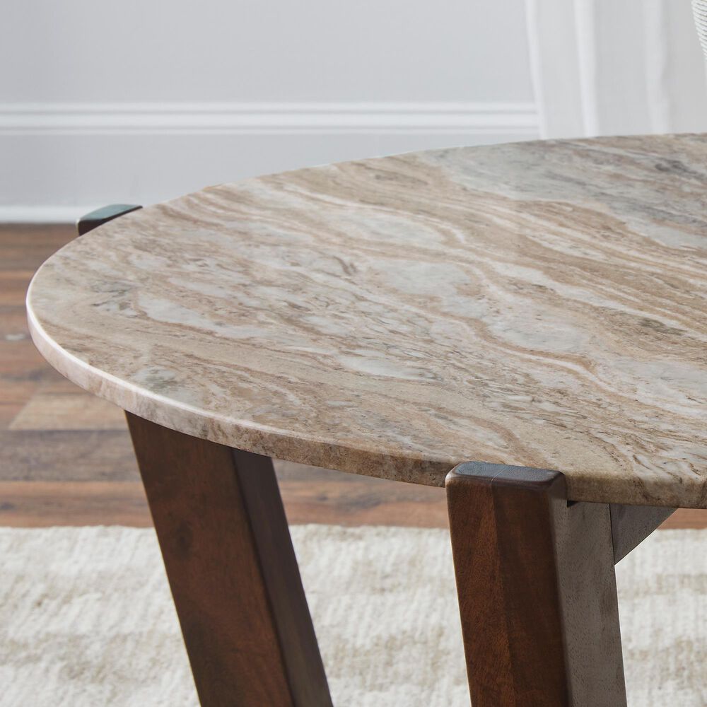 Ashley Tanidore Round Cocktail Table in Warm Brown, , large