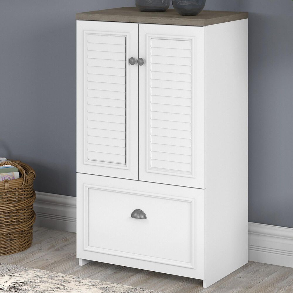 Bush Fairview Storage in Shiplap Gray/Pure White Nebraska