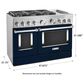 KitchenAid 48" Professional Double Oven Dual Fuel Range in Ink Blue, , large