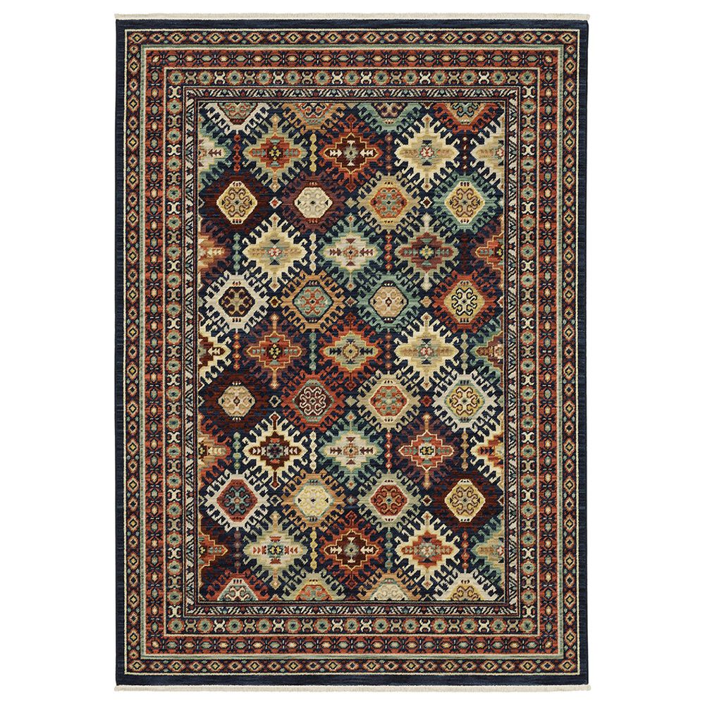 Oriental Weavers Lilihan Ornamental 2" x 3" Navy Area Rug, , large