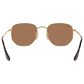 Ray-Ban Hexagonal Flat Lenses Sunglasses with Copper Lenses in Polished Gold, , large