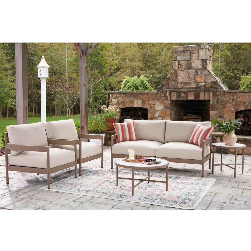 Ashley Bluff Trail 5-Piece Patio Conversation Set in Beige, , large