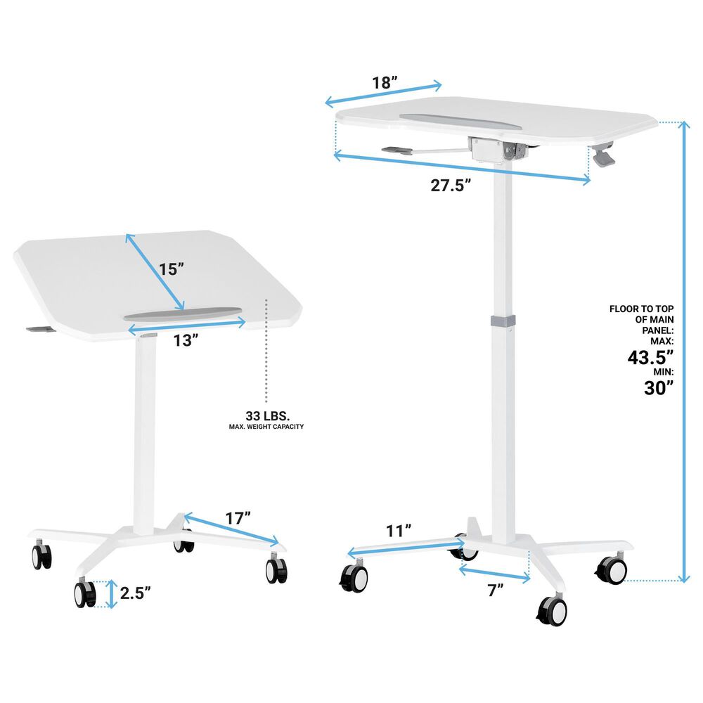 Rta Products Llc Mobile Laptop Computer Stand in White, , large