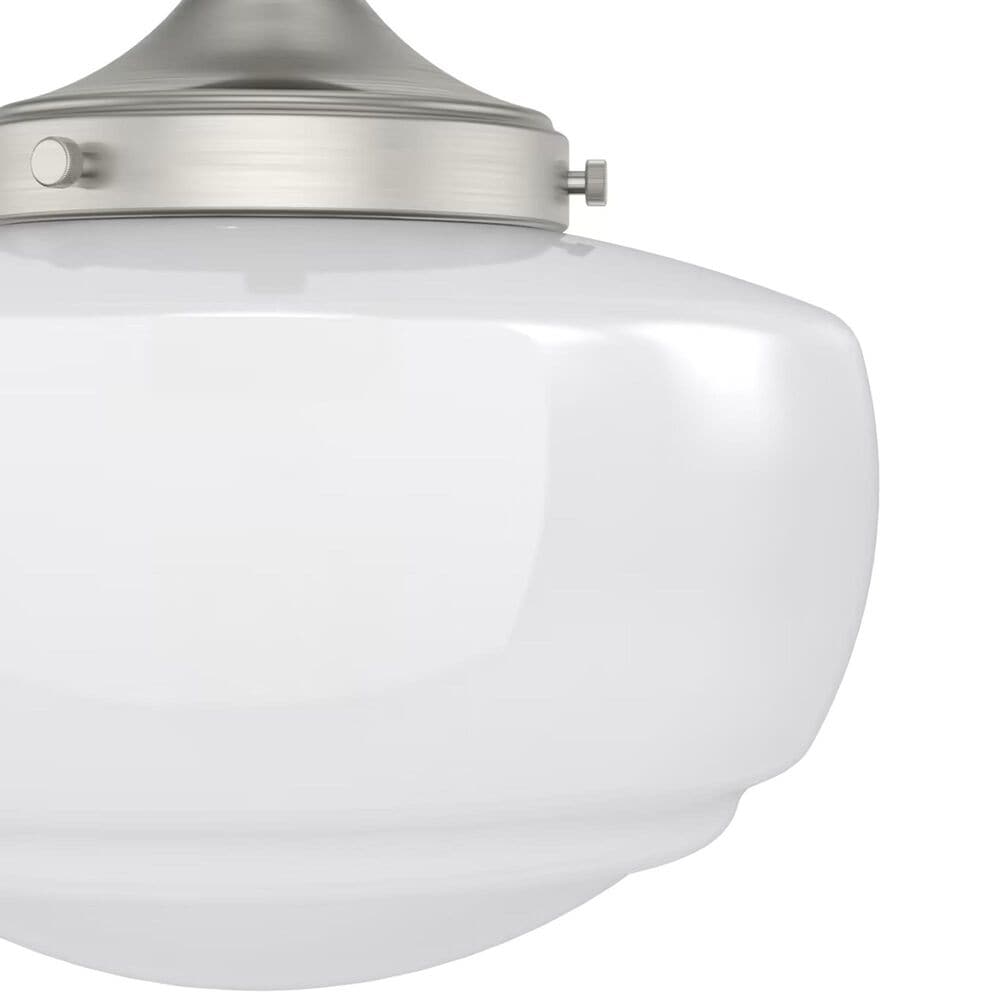 Hunter Saddle Creek 1-Light Mini Pendant with Shiny Cased White Glass in Brushed Nickel, , large