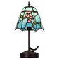 Cal Lighting 13" Tiffany Accent Lamp with Blue Shade in Dark Bronze, , large