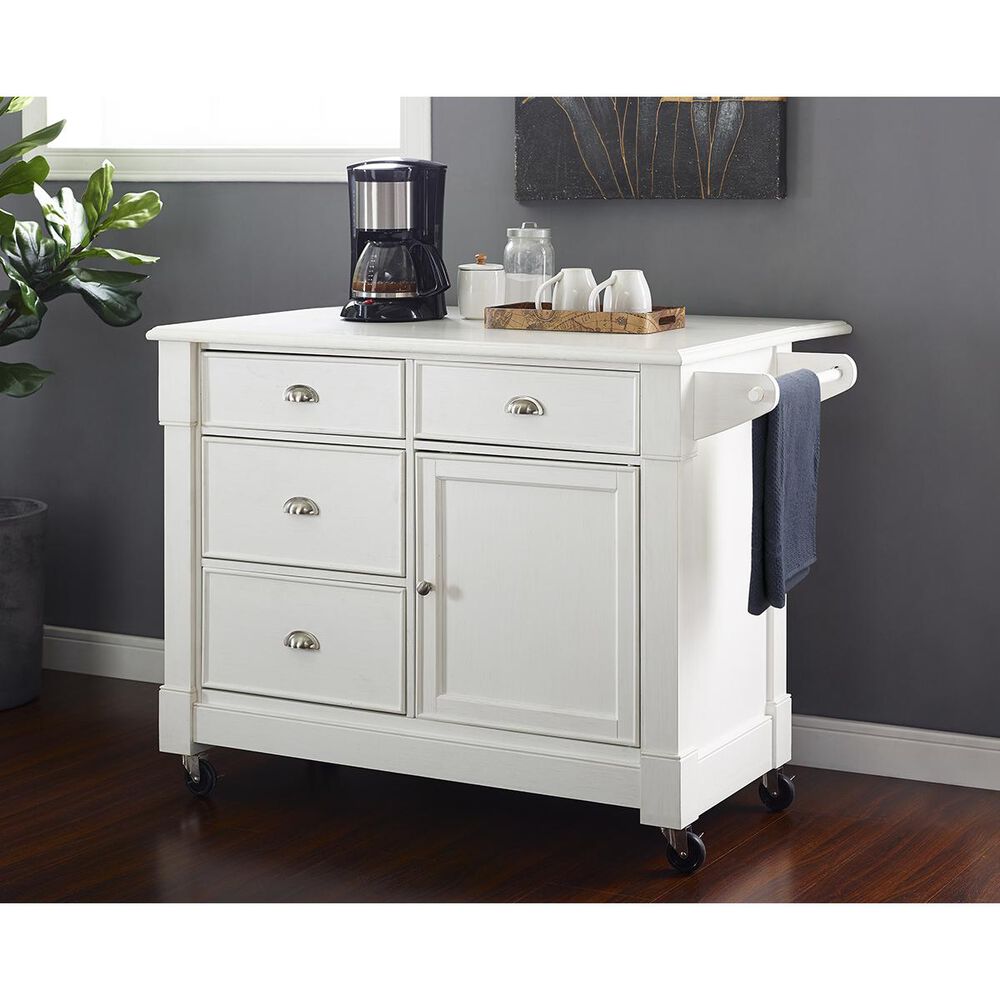 Crosley Furniture Lacey Kitchen Island in White, , large