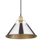 Golden Lighting Orwell 1-Light Wide Large Pendant with Chrome Shade in Brushed Champagne Bronze, , large