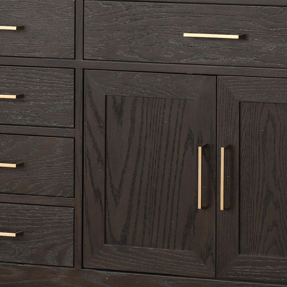 Lexora Home Abbey 84&quot; Double Bathroom Vanity in Brown Oak with 2 cm White Quartz Top and Rectangular Sinks, , large