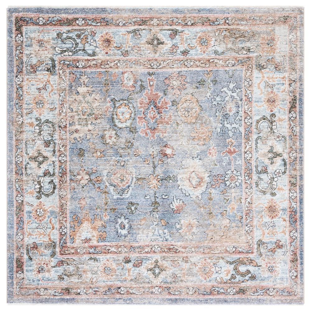 Safavieh Jasmine 5"3" Square Blue and Gold Area Rug, , large
