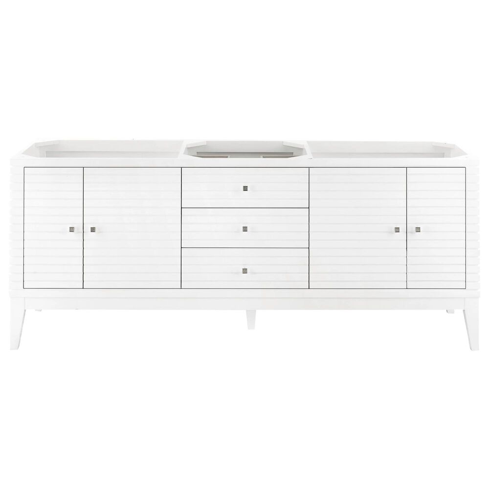 James Martin Linear 72" Double Vanity Cabinet in Glossy White, , large