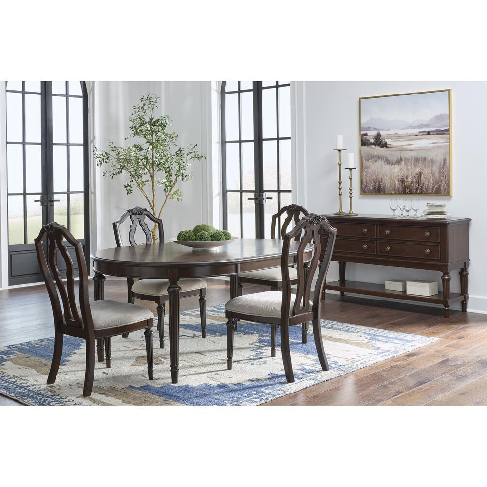 Ashley Lavinton Oval Dining Table in Cherry Brown - Table Only, , large